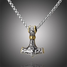 Manoki Pánský Thórovo kladivo Mjolnir chirurgická ocel WA614 Stříbrná