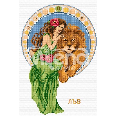 Milena Style Зодия Лъв - гоблен със схема конци Ariadna Кръстат бод