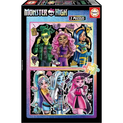 Educa Пъзел 2 в 1 Educa - Monster High, 2 х 100 части (EDU19704)