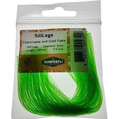 Semperfli Silikonové Nožičky SiliLegs Chartreuse & Gold Flake