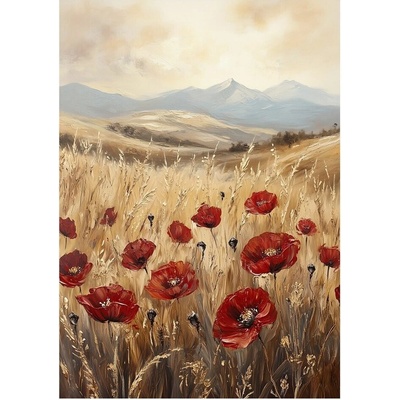 Obraz na plátne Makové pole, 80 × 60 cm, CA-17016