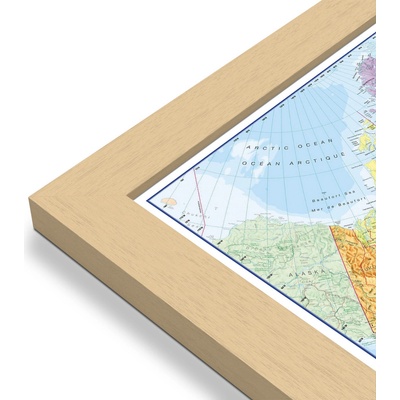 Maps International Kanada - nástěnná politická mapa 120 x 100 cm Varianta: mapa v dřevěném rámu, Provedení: Pegi přírodní
