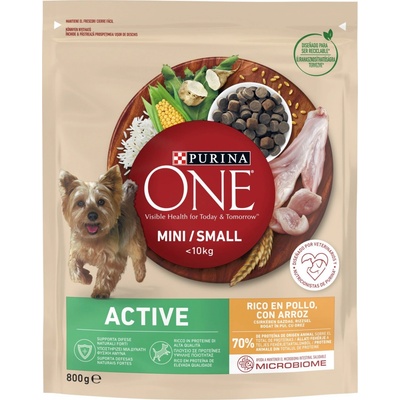 Purina One Mini Small Active kuře rýže 2 x 0,8 kg