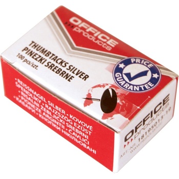 Image 1 of Office Products Кабари Office Products, 8mm, сребристи, опаковка 100 (14544-А)