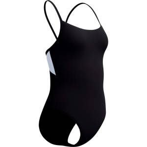 Speedo Дамски бански костюм Speedo Women's Solid Racerback 1 Piece Swimsuit - Anthracite / White - размер XL (150-4568-0416)