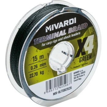 Mivardi Šňůrka Terminal X4 Braid Green 15m 0,08mm
