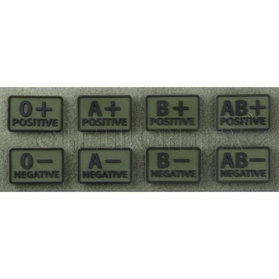 HELIKON-TEX Nášivka 3D Helikon-Tex, krevní skupina olivová, Barva Olive Green, Skupina B+