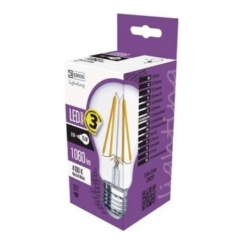 Emos filament A60 8W E27 neutrálna biela