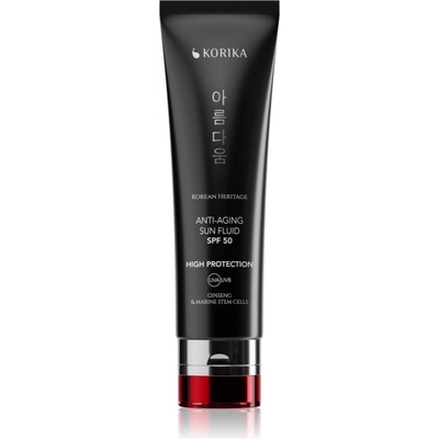 KORIKA Korean Heritage Ginseng & Marine Stem Cells Anti-aging Sun Fluid SPF 50 защитен флуид против стареене на кожата SPF 50 50ml