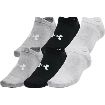 Under Armour Essential 6-Pack No Show Socks black black halo gray