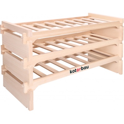 KOTARBAU Stojan na víno s 3 policami na 24 fliaš Stojan na víno z bukového dreva 93 x 48 cm
