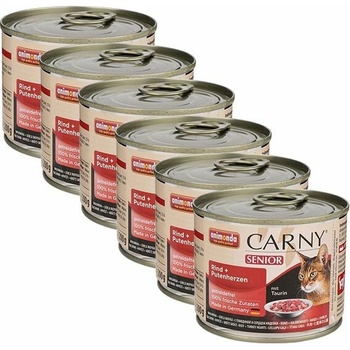 Animonda Carny Senior hovädzie a morčacie srdiečka 6 x 200 g