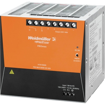 Napájecí zdroj na DIN lištu Weidmüller PRO MAX 960W 24V 40A (1478150000)
