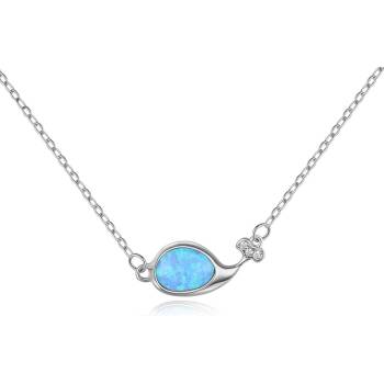 Silenti Jewelry Сребърно колие "Син кит