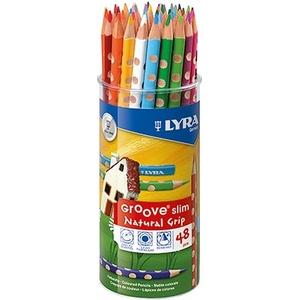 LYRA Цветни моливи LYRA Groove Slim триъгълна тънка пластмасова чашка 48 броя 2823480 (2823480)