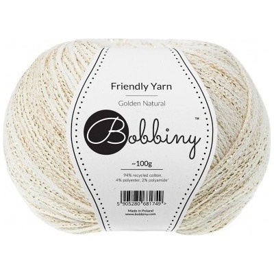 Bobbiny bavlněná příze FRIENDLY YARN 1,5mm golden natural