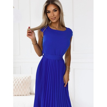 Numoco Плисирана рокля с къс ръкав - синя Numoco LILA numoco | Sin | ЖЕНИ | XS