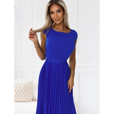 Numoco Плисирана рокля с къс ръкав - синя Numoco LILA numoco | Sin | ЖЕНИ | XS