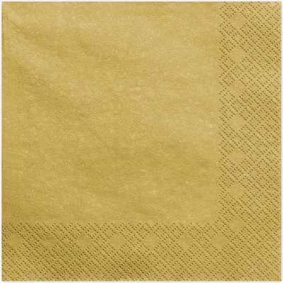 PartyDeco Ubrousky papírové zlaté 33 x 33 cm 20 ks
