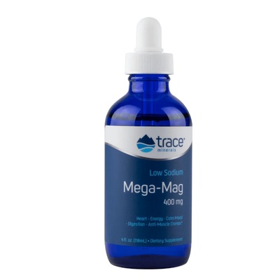 Trace Minerals Mega Mag 400 mg, Магнезий с електролити, 118 ml