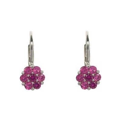 INFINITYSILVER Stříbrné náušnice FIORE 2 červené kytičky KE3CZp
