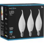 Mexen Nova 3x LED крушка пламък E14, C37, 10W, Студена - 6500K, 1055 lm - L106-E14-1065-01x03 (L106-E14-1065-01x03)
