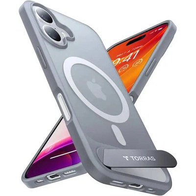TORRAS Кейс Torras Pstand Series за iPhone 16 Plus, сив (X00FX1941)