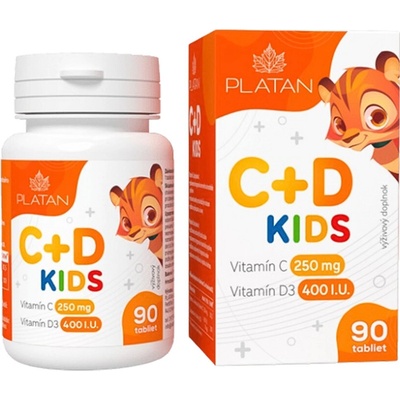 Platan Vitamín C+D Kids 90 tabliet