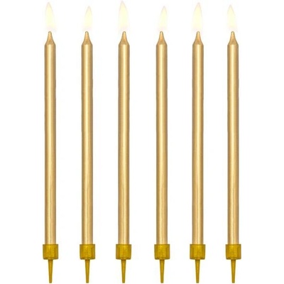 PartyDeco svíčky dlouhé zlaté – Zboží Dáma