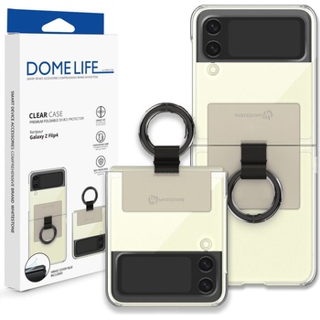 Púzdro Whitestone Dome Whitestone Clear Case Ring Samsung Galaxy Z Flip 4 béžové