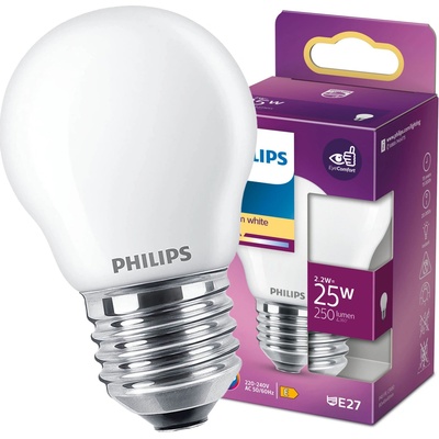 Philips LED žiarovka 1x2,2W E27 250lm 2700K teplá biela, matná biela, EyeComfort