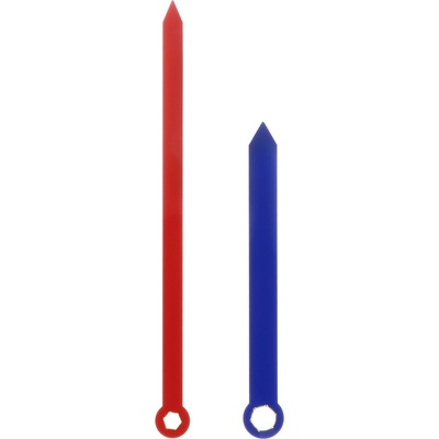 MPM Kovové hodinové ručičky B42 (102 mm, 72 mm) - červené/modré