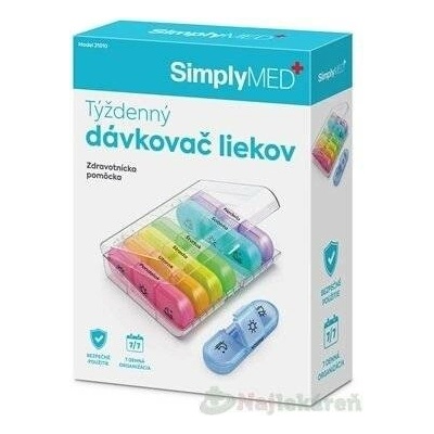 SimplyMED Týdenní dávkovač léků otevírací model 21010