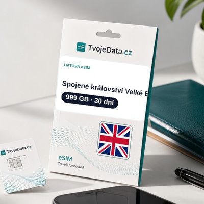 eSIM Velká Británie 999 GB / 29 dní