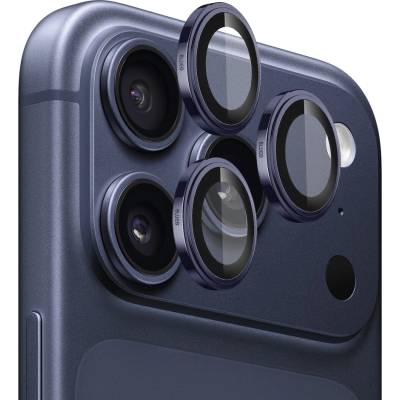 Blueo Протектор - Камера за iPhone 17 Pro / iPhone 17 Pro Max - Blueo - Оригинално стъклено стъкло от сапфирено кристално стъкло - Тъмно Син