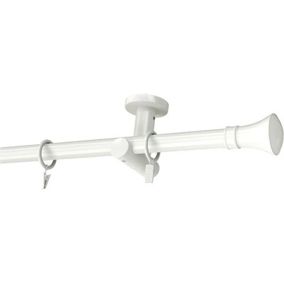 KovovégarnýžeCZ Stropní garnýž Colosseo modern 19 mm bílá lesklá Jednořadá 240 cm Bez kroužků