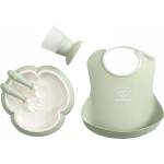 BabyBjörn Комплект за хранене BabyBjorn - Baby Dinner, 5 части, Powder Green (0907-070061)