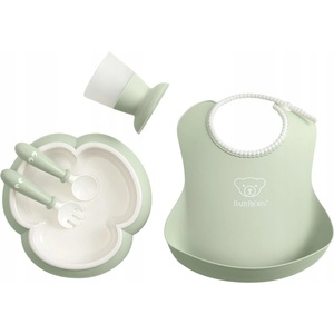 BabyBjörn Комплект за хранене BabyBjorn - Baby Dinner, 5 части, Powder Green (0907-070061)