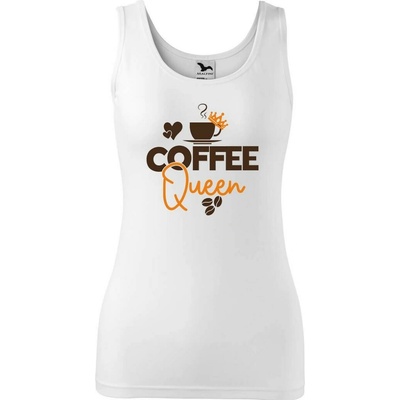Dobrý Triko dámské tílko s potiskem Coffee queen Bílá – Zboží Mobilmania