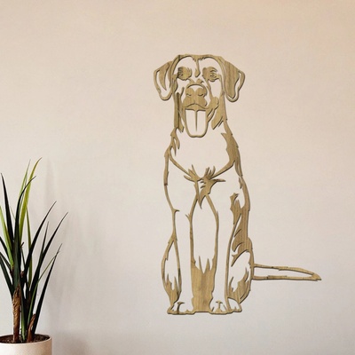 dřevo života Dřevěná dekorace psa Ridgeback Rozměry (cm): 19x30, Zvolte barvu dekoru: Dub zlatý