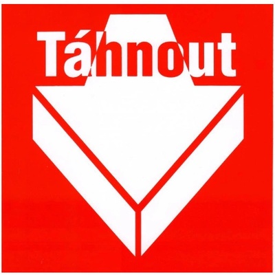 Otvírání dveří - táhnout 148x148mm samolepka