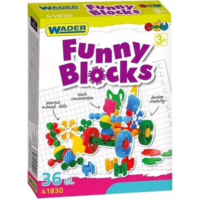 Wader 41830 Funny block skládačka zvířátka 36 ks