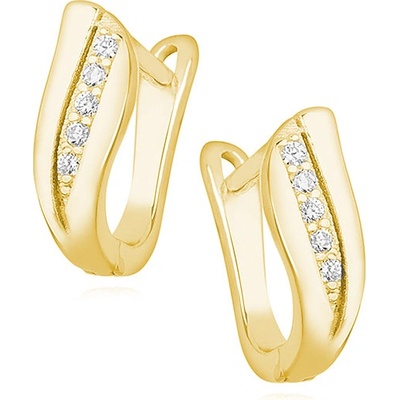 Lunica Klasické stříbrné náušnice GOLD 0164