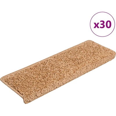 vidaXL Изтривалки за стълби, 30 бр. , 65x21x4 см, бежови, с правоъгълен кант (3365827)