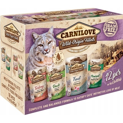 CARNILOVE Cat Wild Origin Fillets Box 12 x 85 g