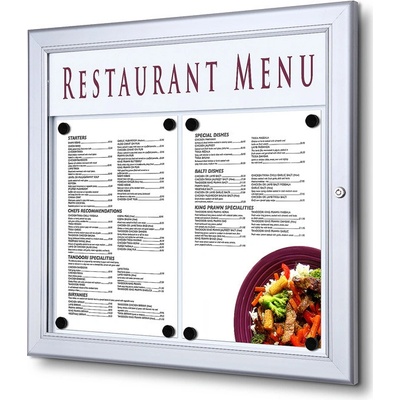 Jansen Display Exteriérová menu vitrína 2xA4 505 x 477 mm