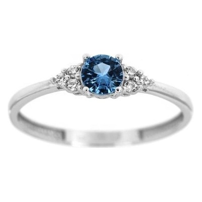 Zlatnictví U Kostela dámský prsten s modrým kamínkem 1804BM