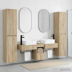 vidaXL Комплект мебели за баня 5 бр. Дъб сонома 33 x 34, 5 x 160 см (3406015)