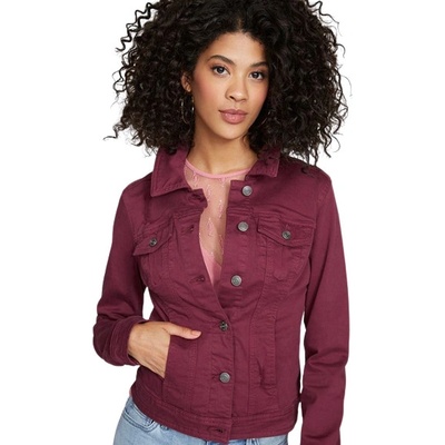 Guess Alicia Basic Denim Jacket vínová