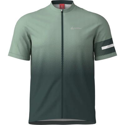 Löffler Мъжка фланелка с къс ръкав за колоездене Löffler Bike Shirt Full-Zip Dimi Cycling jersey - Forest - размер 58 (EU) (056-3932-0116)
